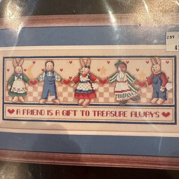 Dimensions Counted Cross Stitch Kit Vintage Friends and Bunnies Craft DIY - Picture 3 of 5